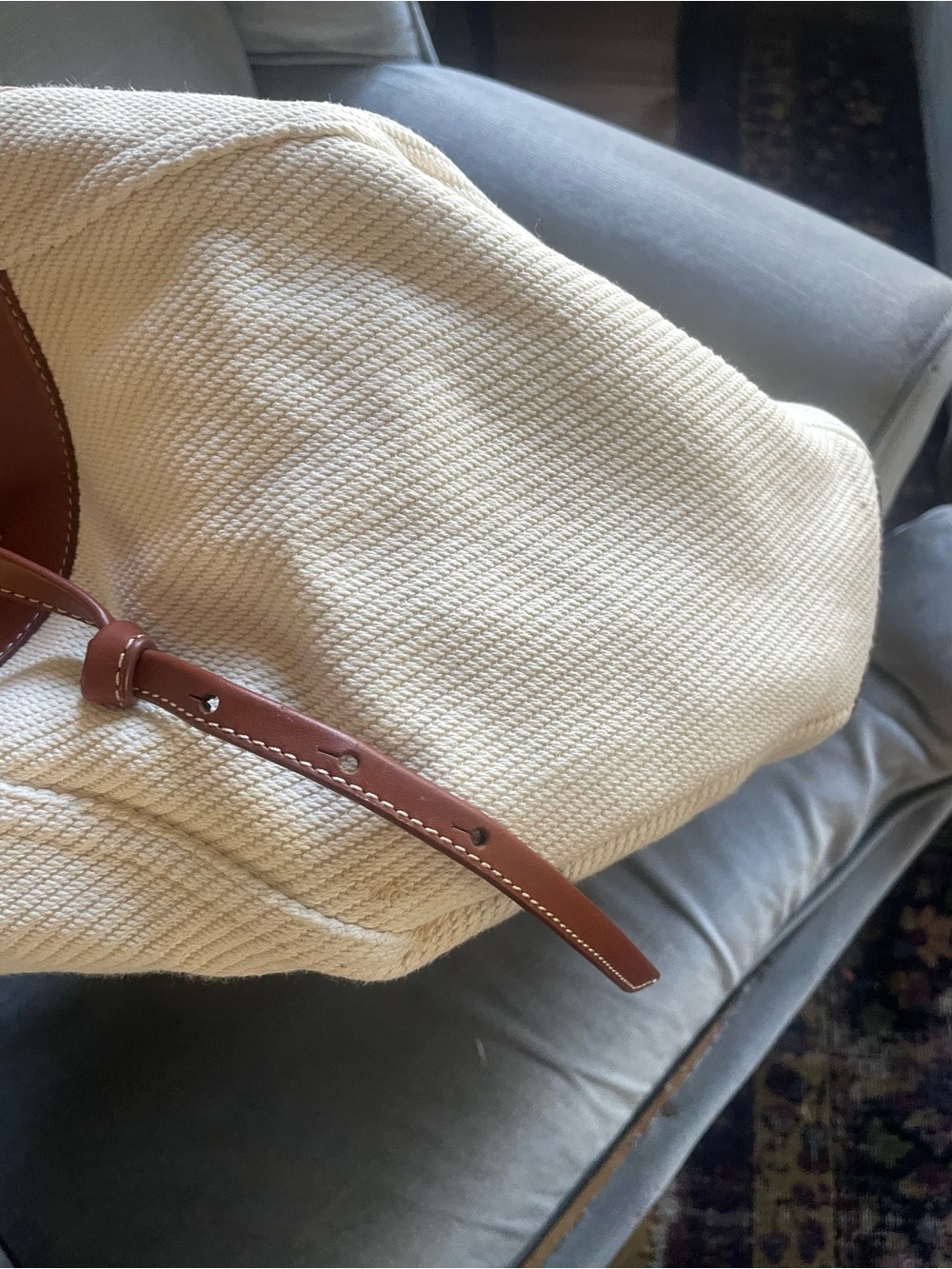 Polene Cyme Tisse Bag cognac Canvas - Picture 7 of 16